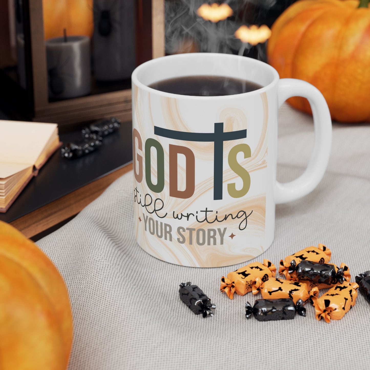 Inspirational Faith Mug — "God’s Still Writing Your Story" Ceramic Coffee 11 oz. Cup