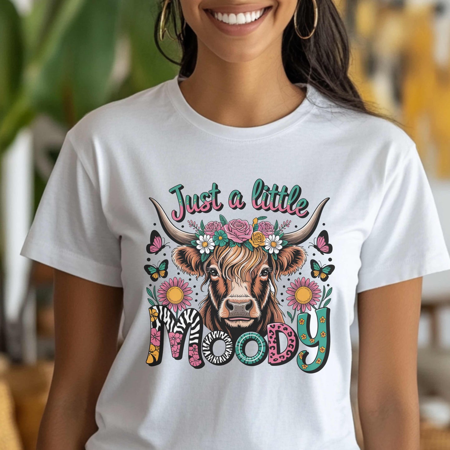 Moody Cow T-Shirt, Fun Animal Tee, Casual Everyday Wear, Gift for Cow Lovers, Unique Graphic Top