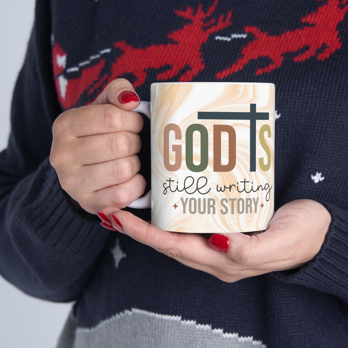 Inspirational Faith Mug — "God’s Still Writing Your Story" Ceramic Coffee 11 oz. Cup