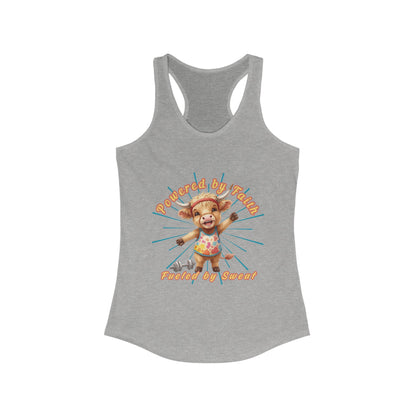 Playful Summer Racerback Tank, Ideal for Beach Days, Cute Gift for Friends, Fun Workout Gear, Faith Base Saying