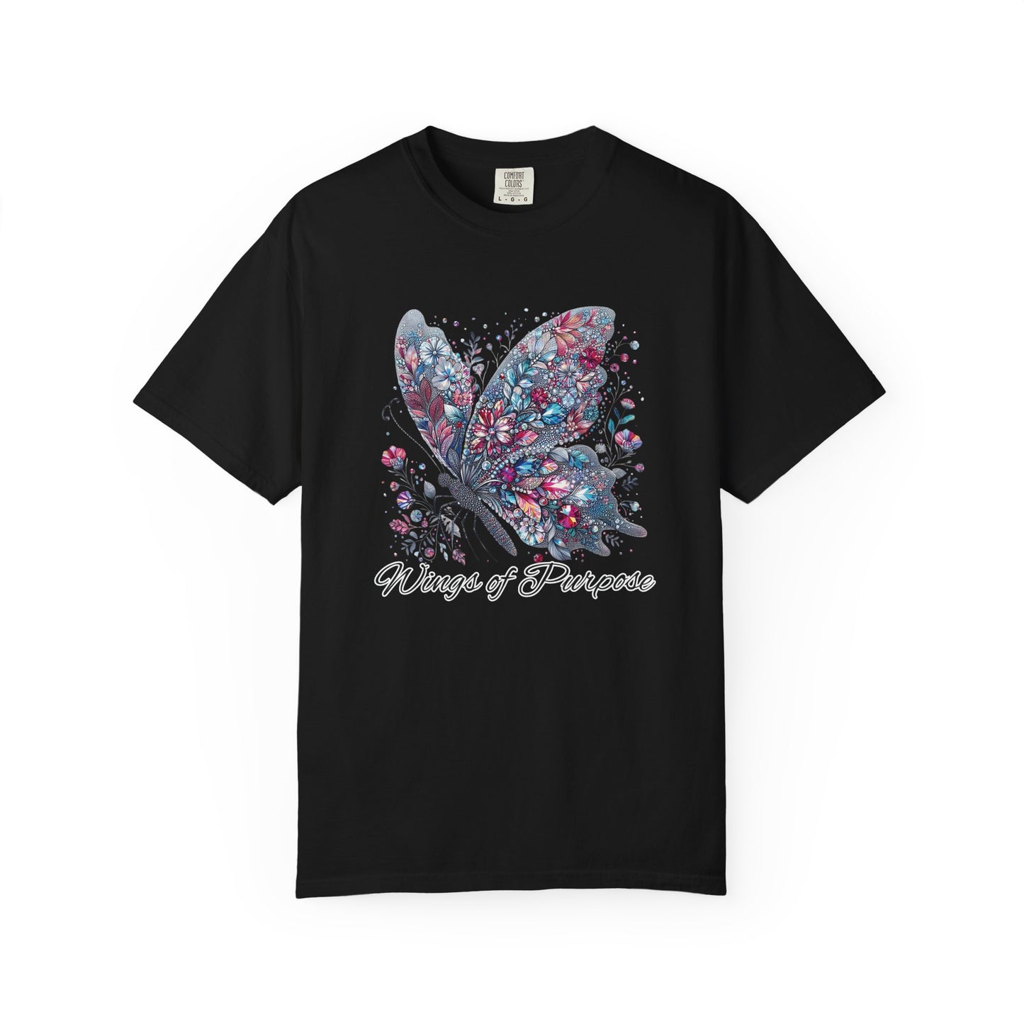 Comfort Colors Wings of Purpose Butterfly Tee - Unisex Garment-Dyed Tee for Inspirational Fashion