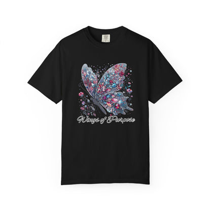 Comfort Colors Wings of Purpose Butterfly Tee - Unisex Garment-Dyed Tee for Inspirational Fashion