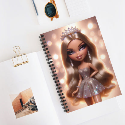 Princess Doll Spiral Notebook — Ruled Journal