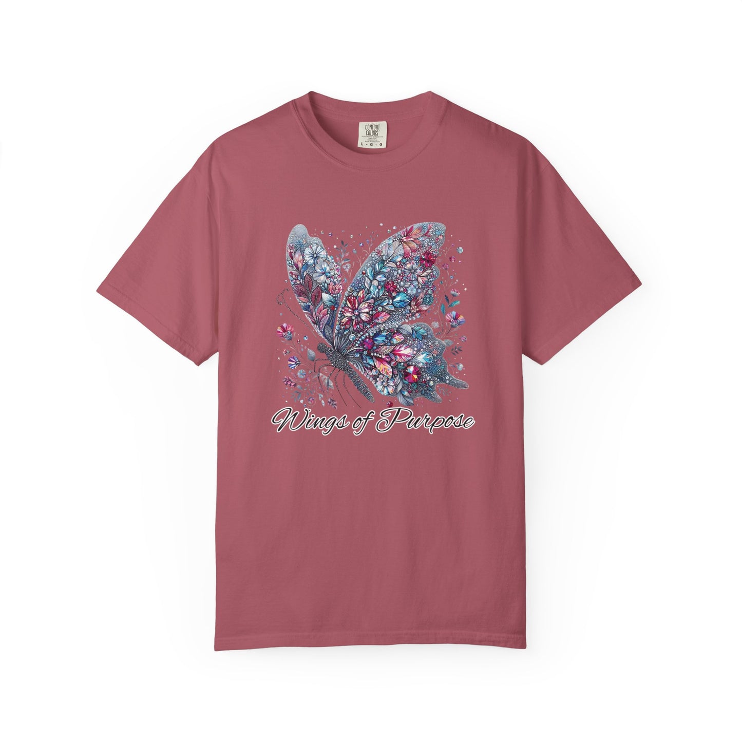 Comfort Colors Wings of Purpose Butterfly Tee - Unisex Garment-Dyed Tee for Inspirational Fashion