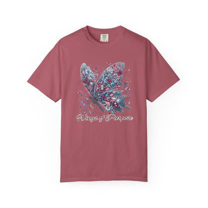 Comfort Colors Wings of Purpose Butterfly Tee - Unisex Garment-Dyed Tee for Inspirational Fashion