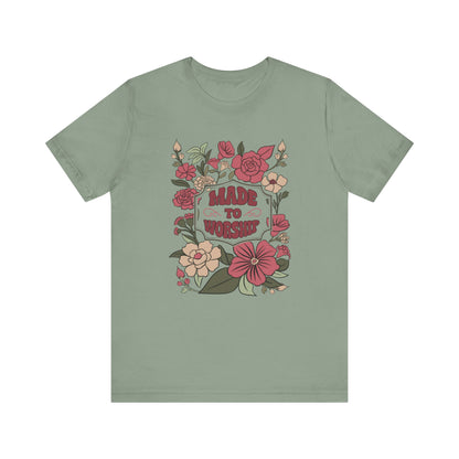 Floral Worship Tee - Unisex Jersey Short Sleeve Shirt for Faith and Inspiration