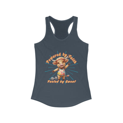 Playful Summer Racerback Tank, Ideal for Beach Days, Cute Gift for Friends, Fun Workout Gear, Faith Base Saying