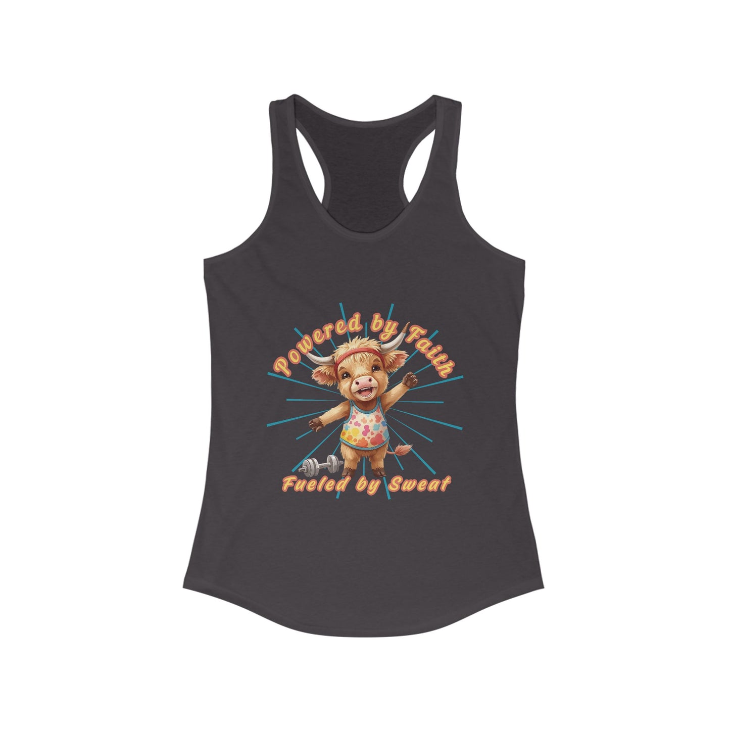 Playful Summer Racerback Tank, Ideal for Beach Days, Cute Gift for Friends, Fun Workout Gear, Faith Base Saying
