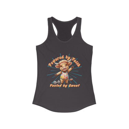 Playful Summer Racerback Tank, Ideal for Beach Days, Cute Gift for Friends, Fun Workout Gear, Faith Base Saying