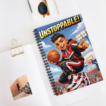Unstoppable! Basketball Spiral Notebook — Ruled Journal