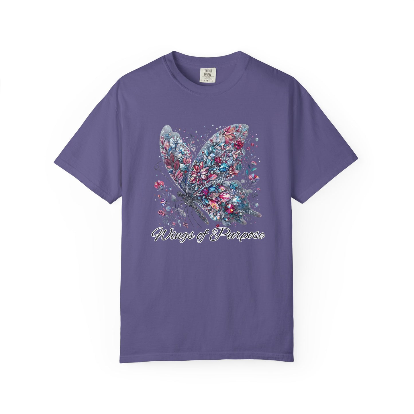 Comfort Colors Wings of Purpose Butterfly Tee - Unisex Garment-Dyed Tee for Inspirational Fashion