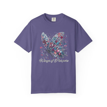 Comfort Colors Wings of Purpose Butterfly Tee - Unisex Garment-Dyed Tee for Inspirational Fashion