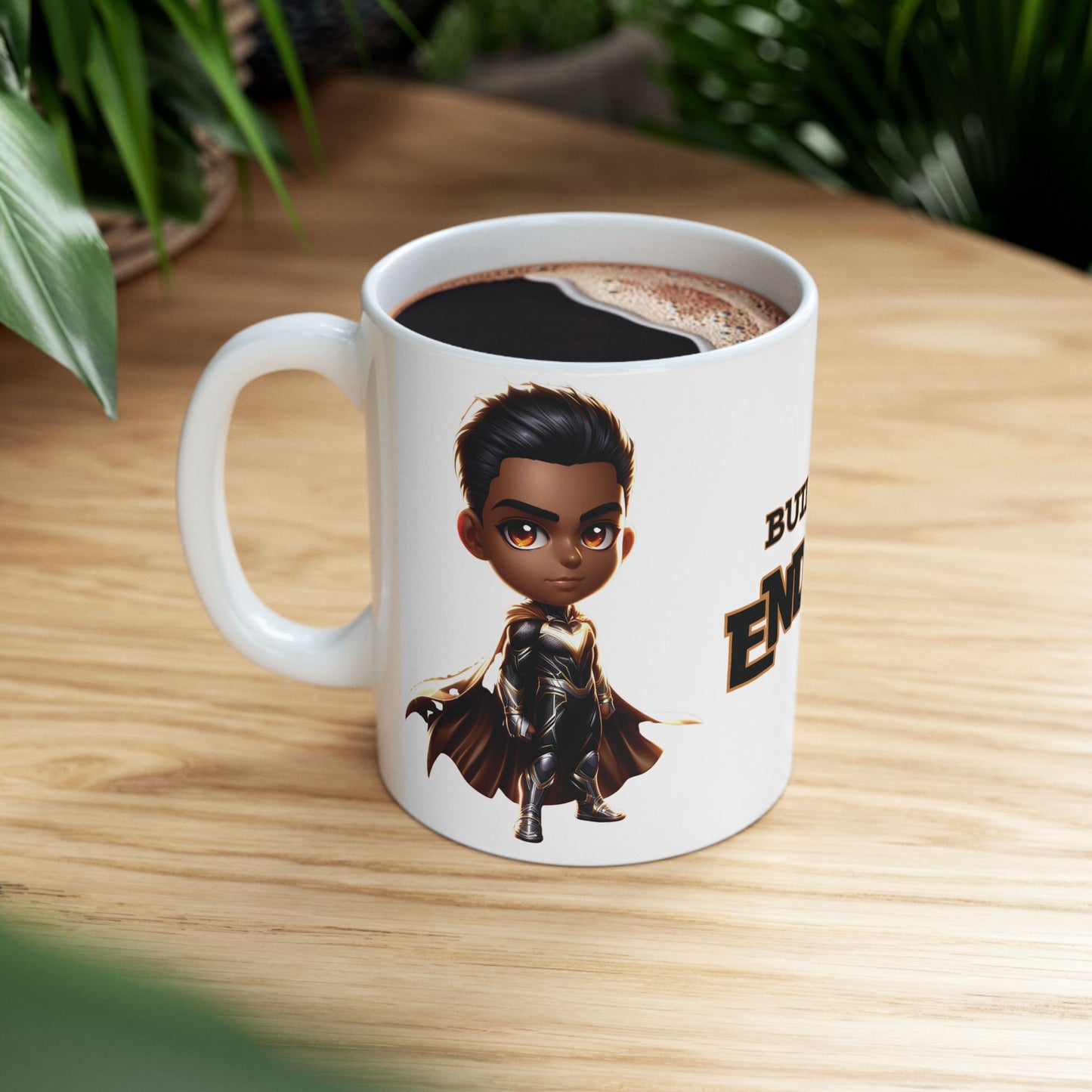 Built to Endure – Motivational Superhero Coffee Mug (11oz Ceramic)