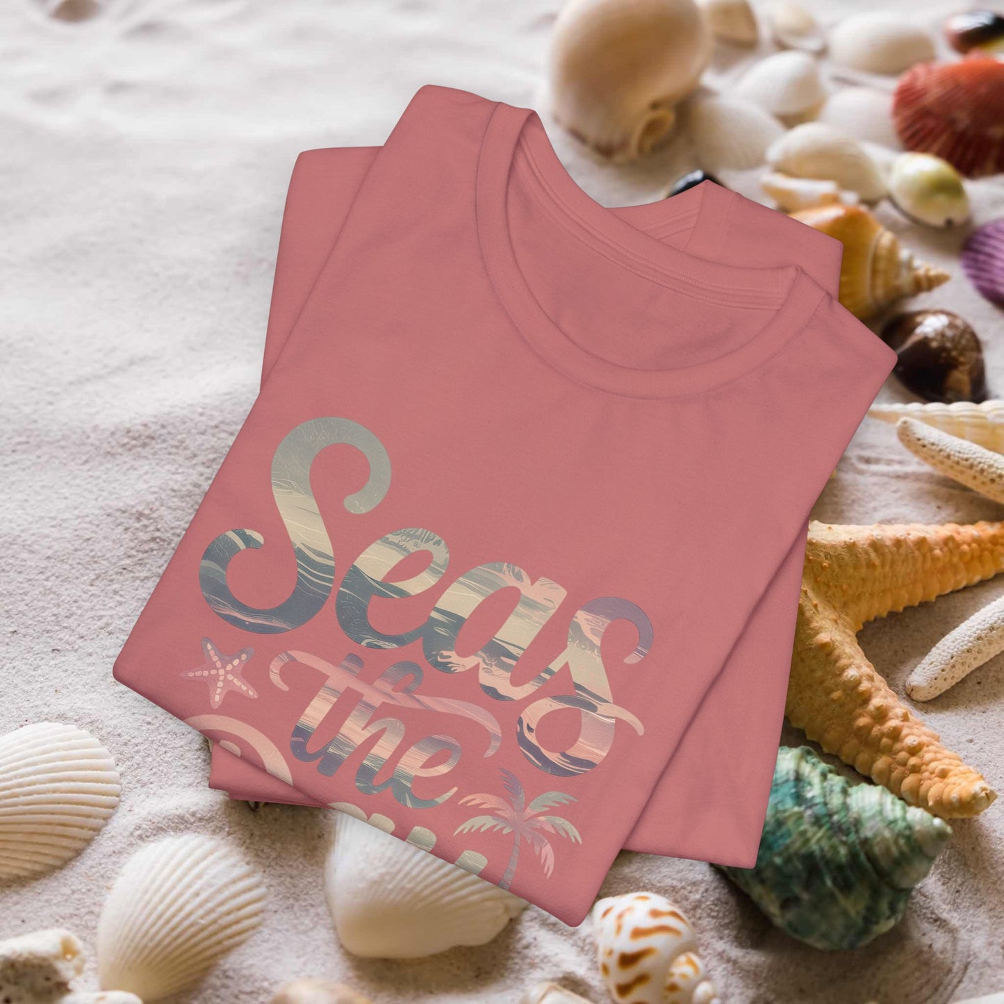 Seas the Day Unisex Tee - Beach Vibes Graphic T-Shirt for Summer Adventures