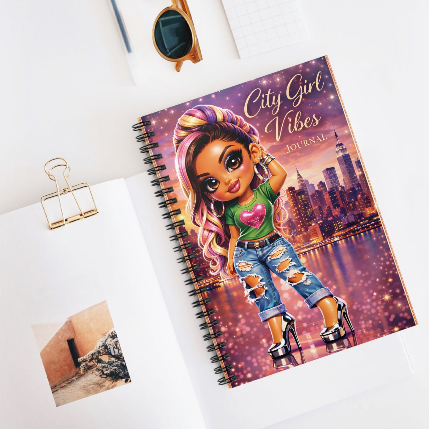 City Girl Vibes Spiral Notebook — Ruled Journal for Urban Lifestyle & Notes