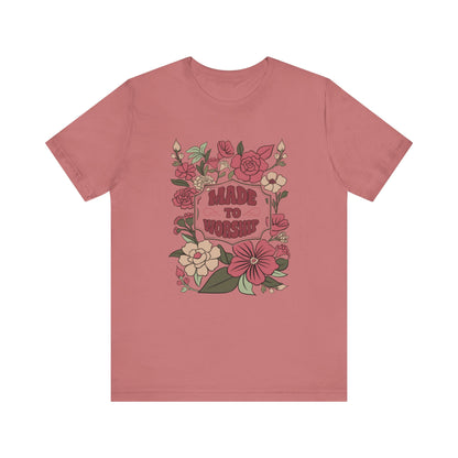 Floral Worship Tee - Unisex Jersey Short Sleeve Shirt for Faith and Inspiration