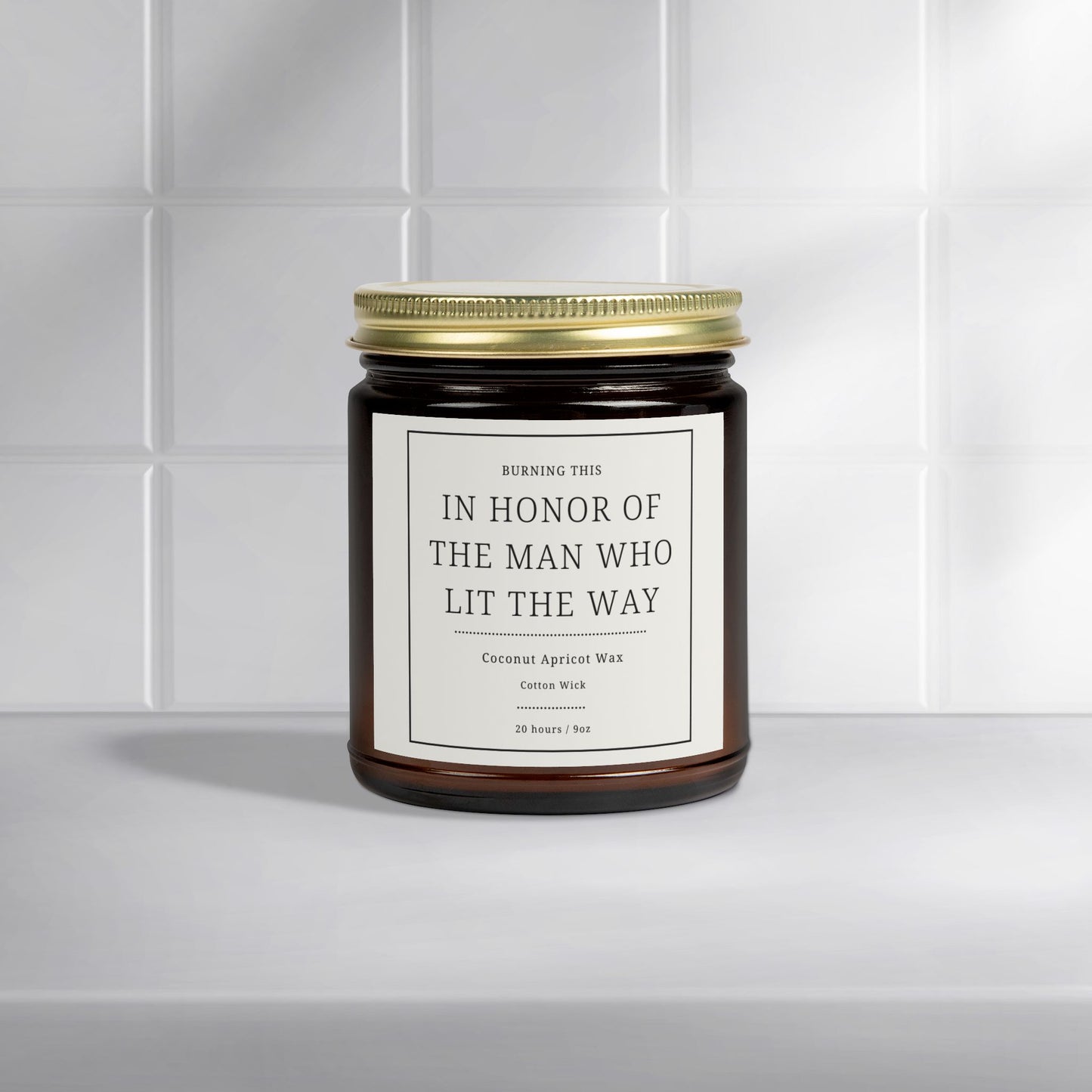 Scented Candle - In Honor of the Man Who Lit the Way, Aromatherapy Gift for Men, Memorial Candle for Dad, Birthday or Father's Day