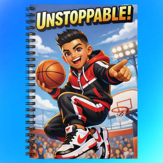 Unstoppable! Basketball Spiral Notebook — Ruled Journal