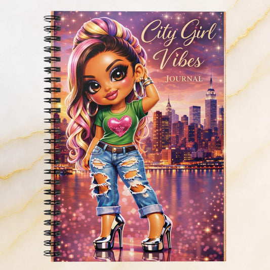 City Girl Vibes Spiral Notebook — Ruled Journal for Urban Lifestyle & Notes