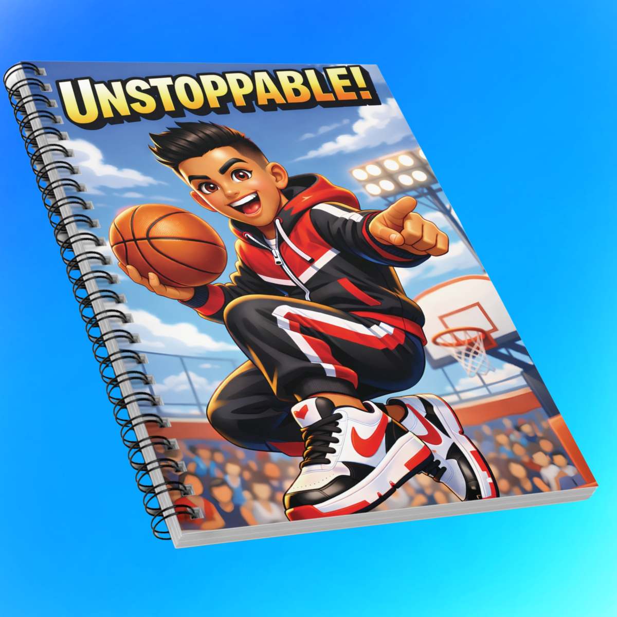 Unstoppable! Basketball Spiral Notebook — Ruled Journal