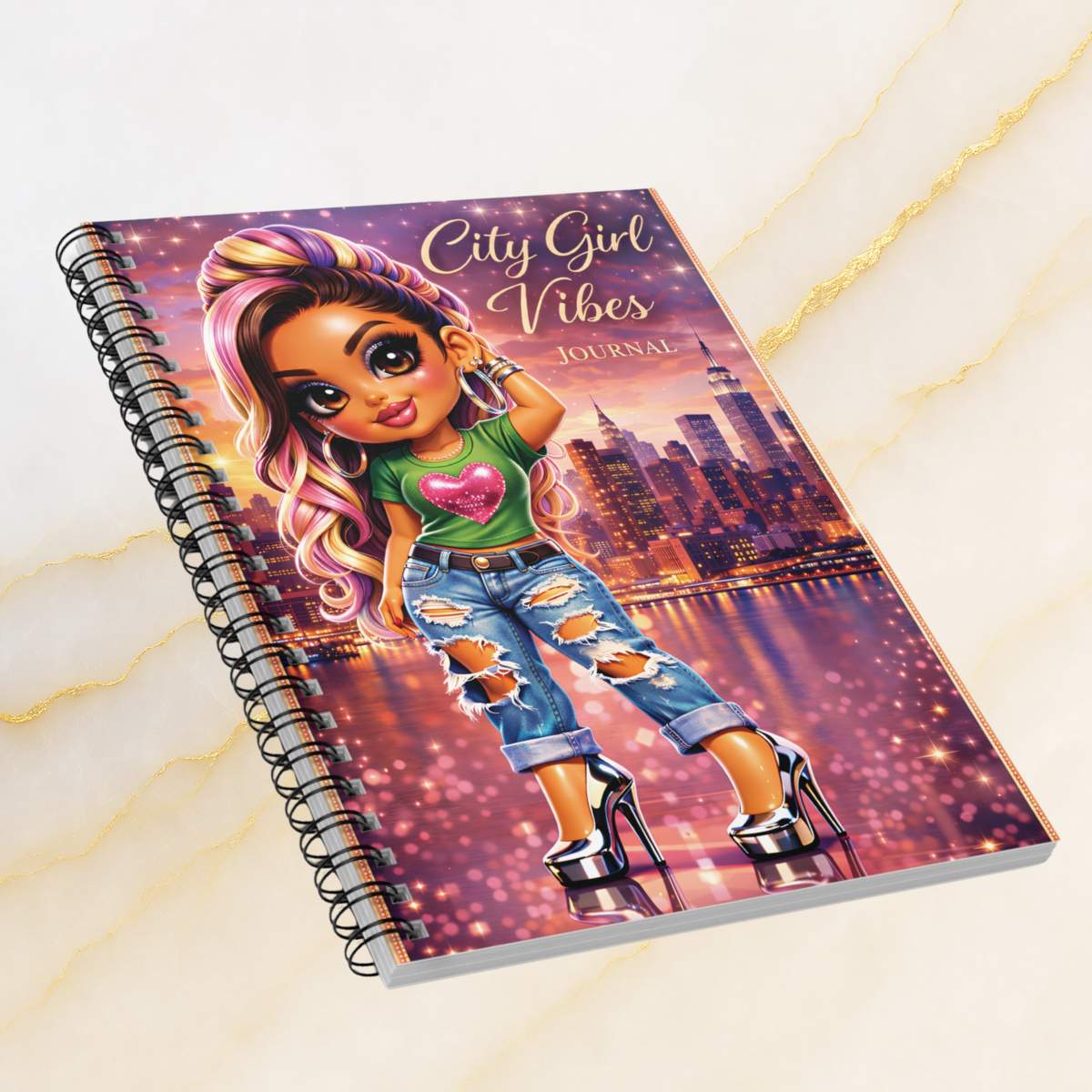 City Girl Vibes Spiral Notebook — Ruled Journal for Urban Lifestyle & Notes