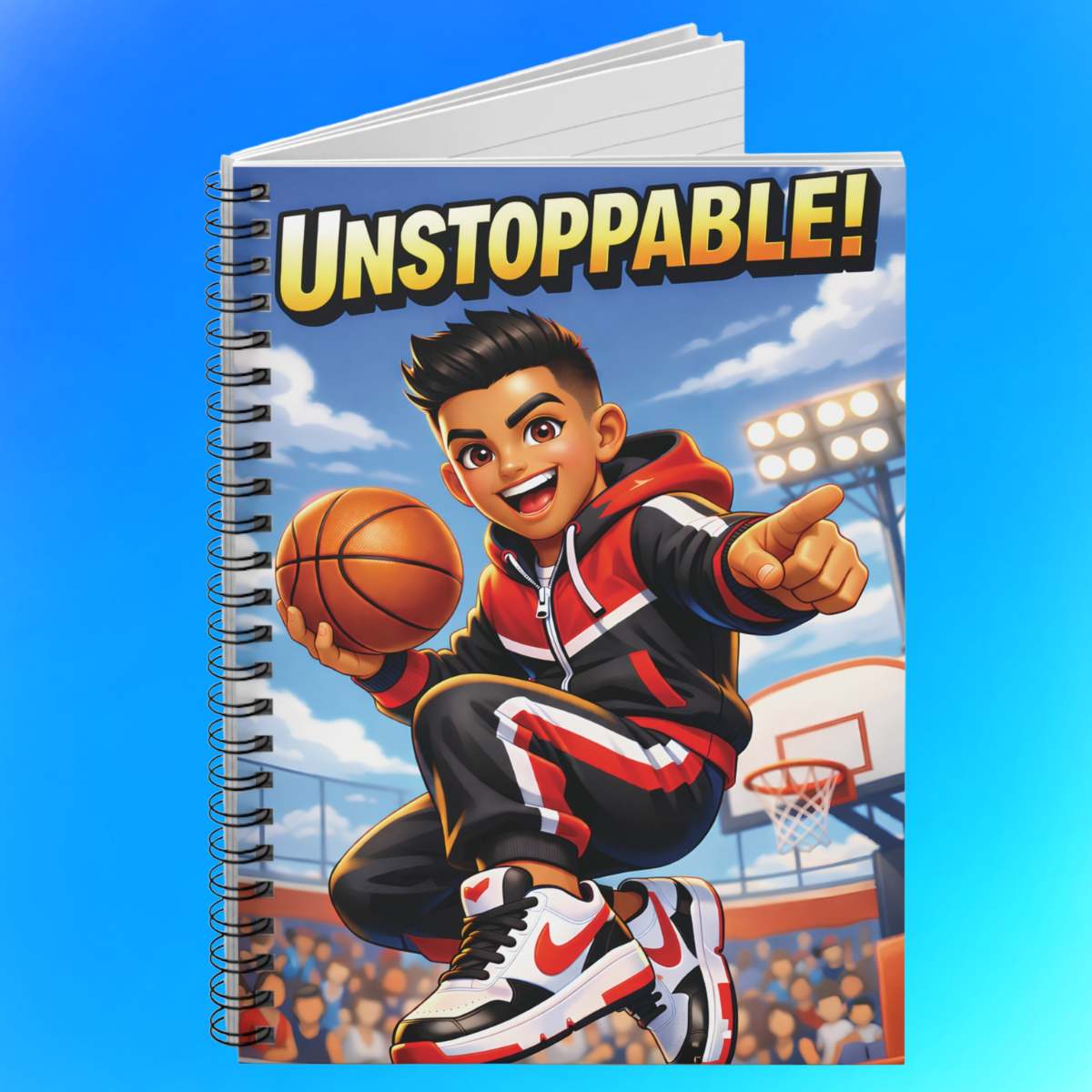 Unstoppable! Basketball Spiral Notebook — Ruled Journal