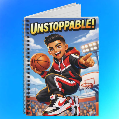 Unstoppable! Basketball Spiral Notebook — Ruled Journal