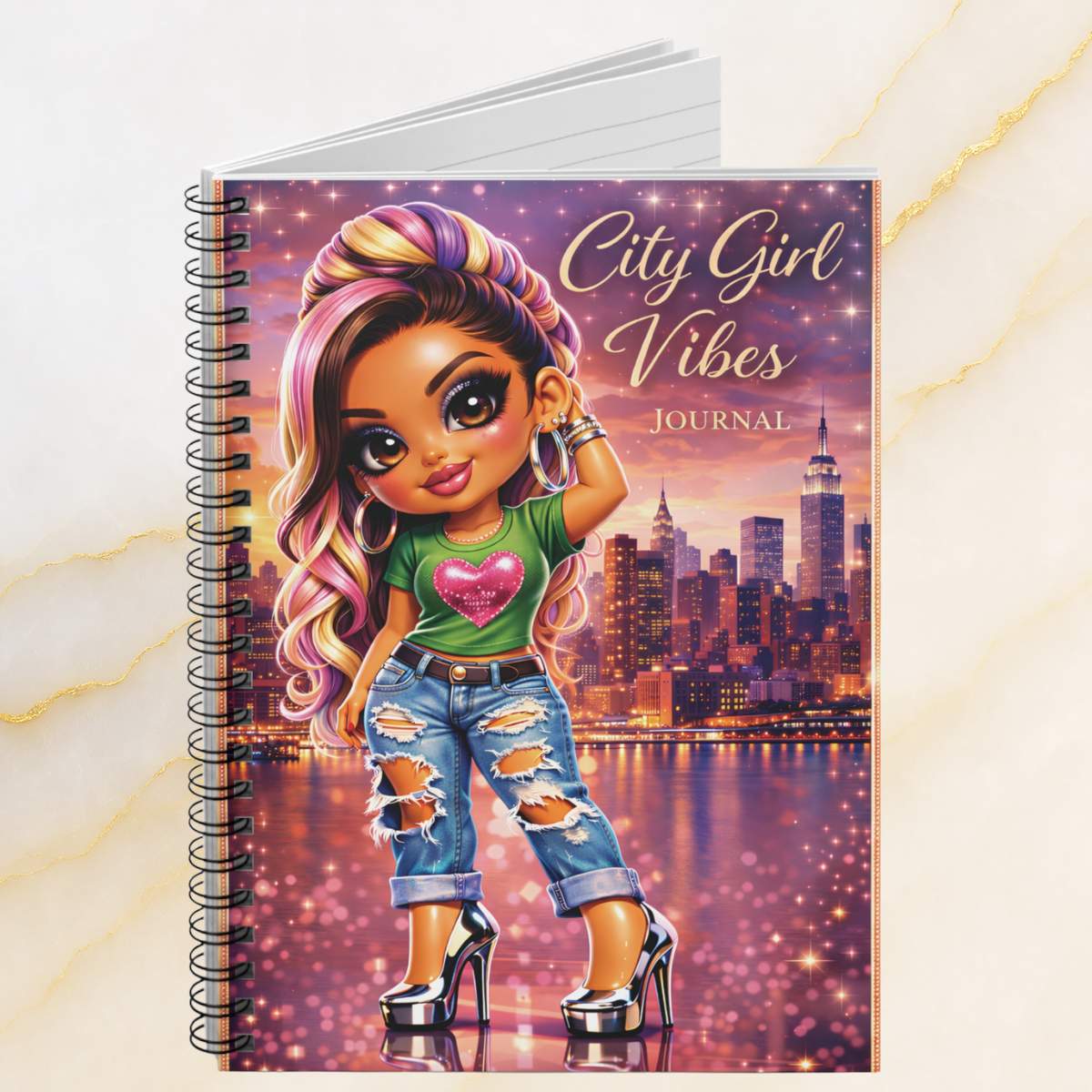 City Girl Vibes Spiral Notebook — Ruled Journal for Urban Lifestyle & Notes