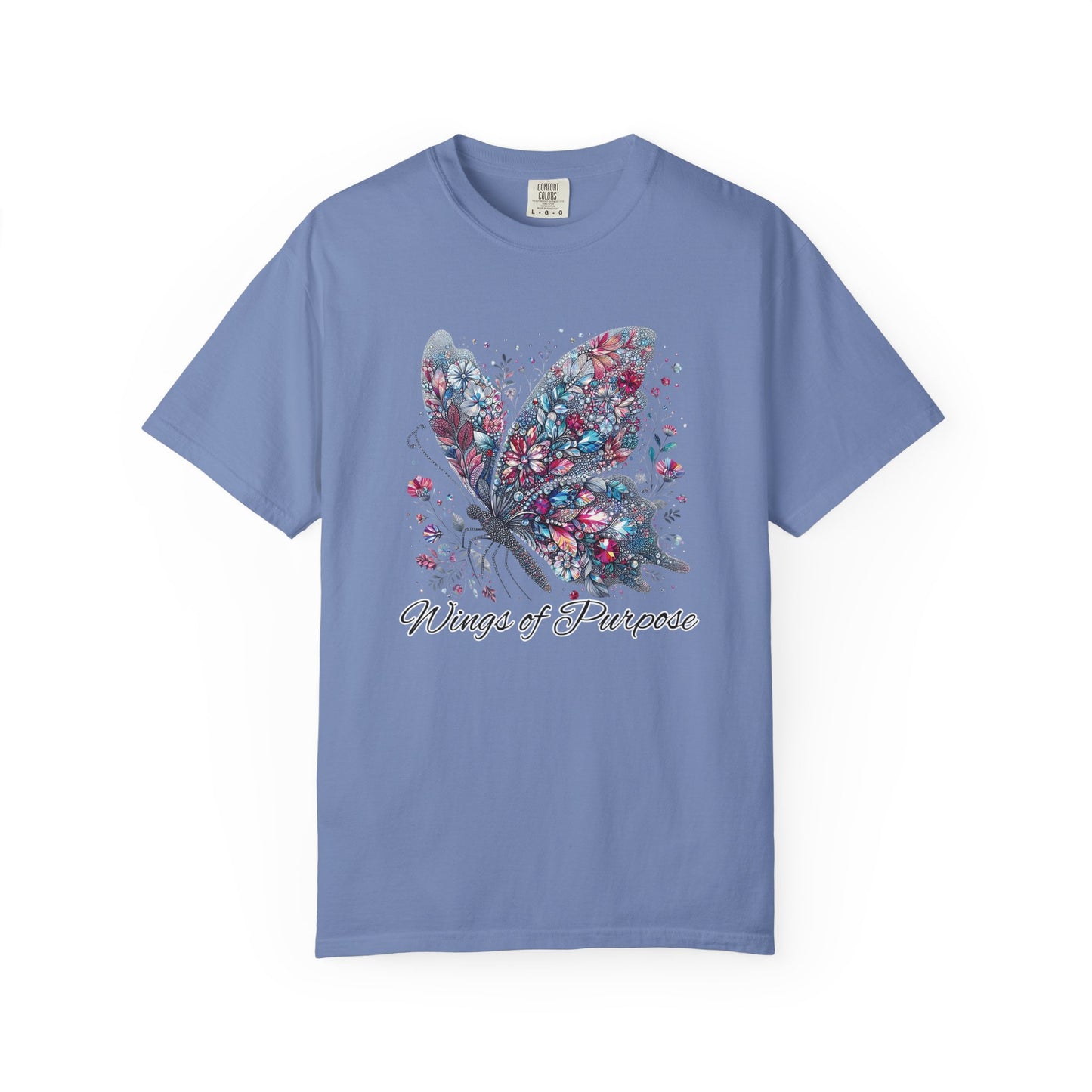 Comfort Colors Wings of Purpose Butterfly Tee - Unisex Garment-Dyed Tee for Inspirational Fashion