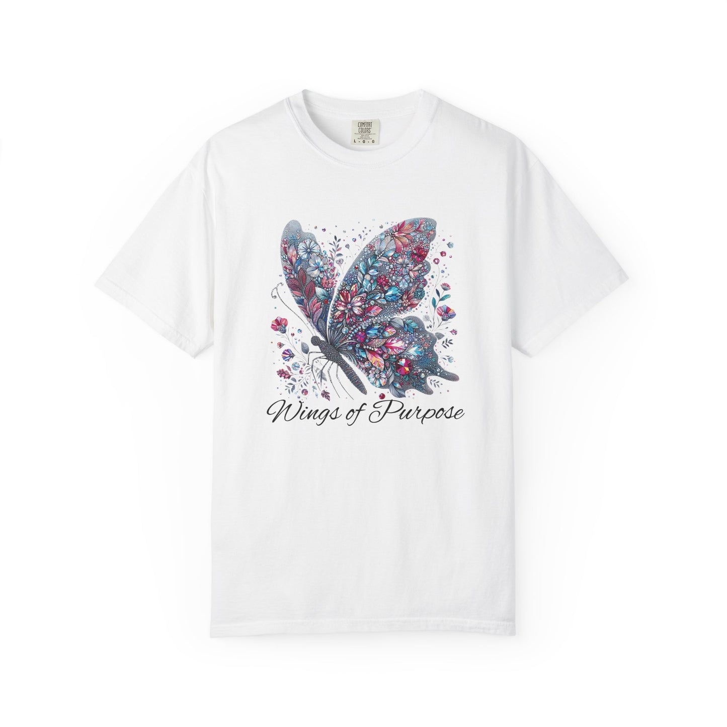 Comfort Colors Wings of Purpose Butterfly Tee - Unisex Garment-Dyed Tee for Inspirational Fashion