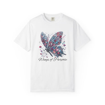 Comfort Colors Wings of Purpose Butterfly Tee - Unisex Garment-Dyed Tee for Inspirational Fashion