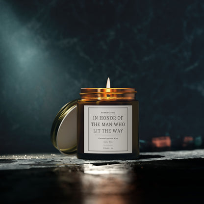 Scented Candle - In Honor of the Man Who Lit the Way, Aromatherapy Gift for Men, Memorial Candle for Dad, Birthday or Father's Day