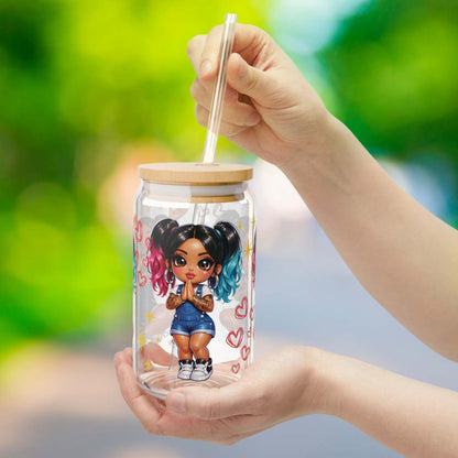 Heart & Soul 16oz Sipper Glass — Romantic Heart Design