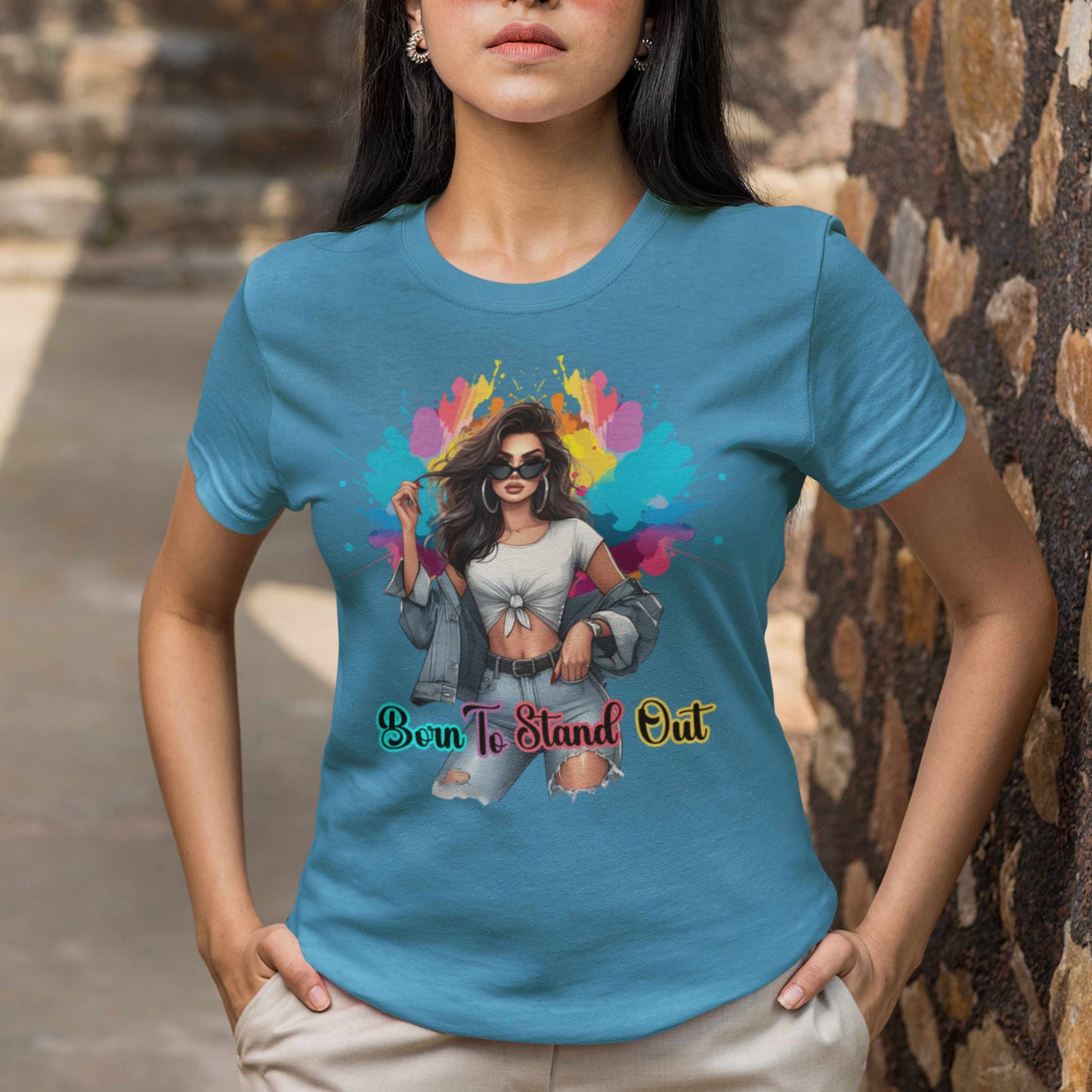 'Born to Stand Out' Jersey Short Sleeve Shirt, Casual Wear, Everyday Style