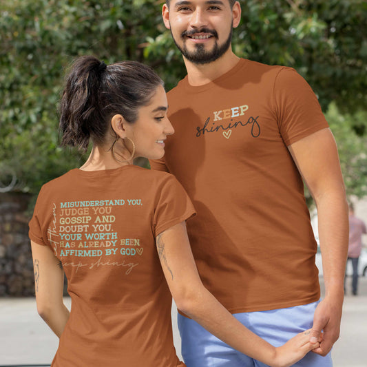Keep Shining Inspirational Tee, Comfort Tee, Motivational T-Shirt, Faith-based Shirt, Affirmation Gift