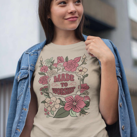 Floral Worship Tee - Unisex Jersey Short Sleeve Shirt for Faith and Inspiration