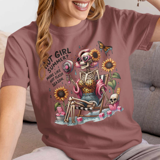 Hot Girl Summer T-Shirt, Summer Vibes Tee, Fun Graphic Shirt, Casual Daywear, Over 40 T-Shirt