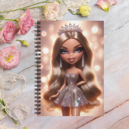 Princess Doll Spiral Notebook — Ruled Journal