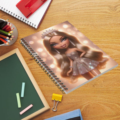 Princess Doll Spiral Notebook — Ruled Journal
