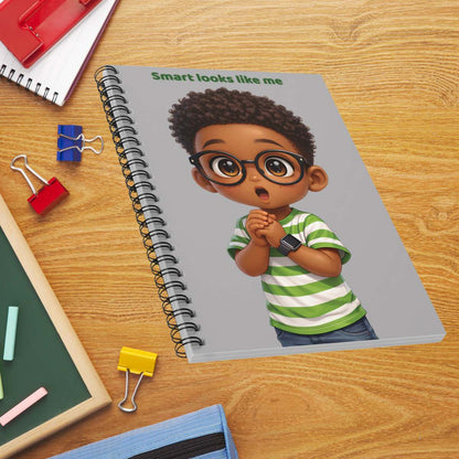Spiral Notebook — "Smart Looks Like Me" Cute Boy Illustration Ruled Journal