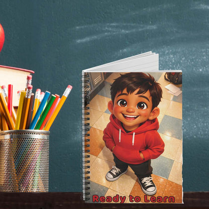 Notebook — "Ready to Learn" Cute Boy School Spiral Notebook
