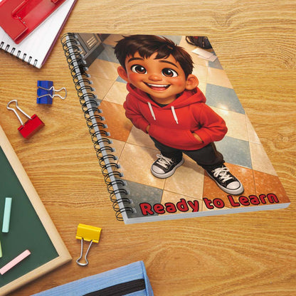 Notebook — "Ready to Learn" Cute Boy School Spiral Notebook