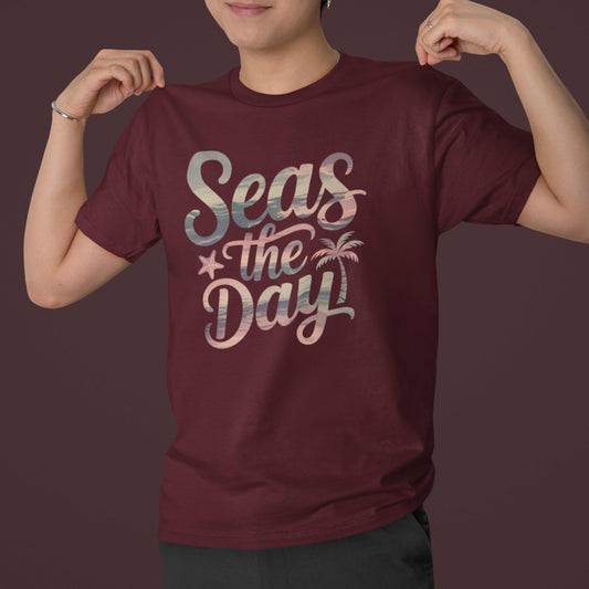 Seas the Day Unisex Tee - Beach Vibes Graphic T-Shirt for Summer Adventures