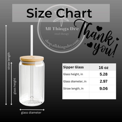 Boss Babe 16oz Sipper Glass — Clear Tumbler with Straw
